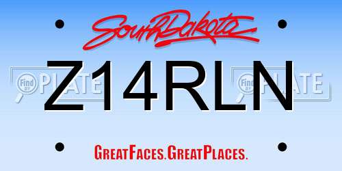 Z14RLN South Dakota License Plate