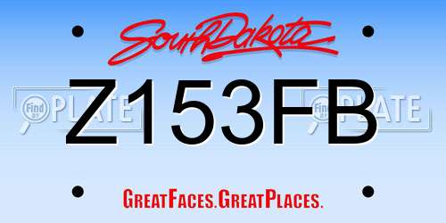 Z153FB South Dakota License Plate
