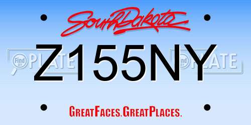 Z155NY South Dakota License Plate