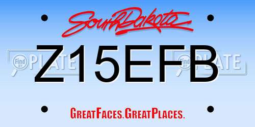 Z15EFB South Dakota License Plate