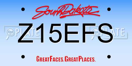 Z15EFS South Dakota License Plate
