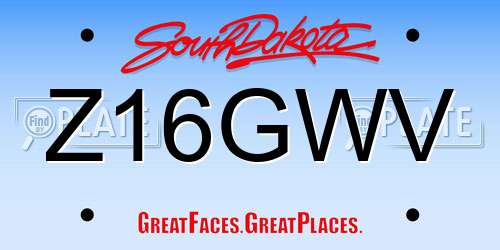 Z16GWV South Dakota License Plate