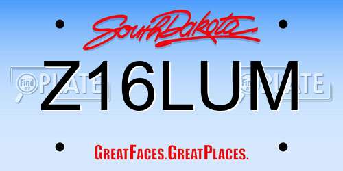 Z16LUM South Dakota License Plate