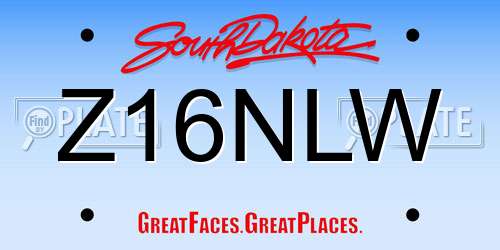 Z16NLW South Dakota License Plate