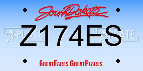 Z174ES South Dakota License Plate