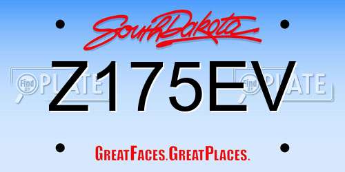 Z175EV South Dakota License Plate