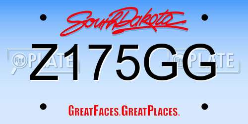Z175GG South Dakota License Plate