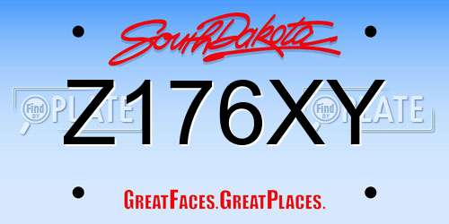 Z176XY South Dakota License Plate