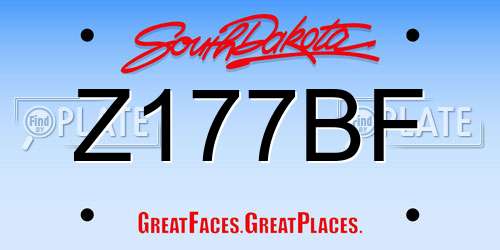 Z177BF South Dakota License Plate