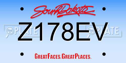 Z178EV South Dakota License Plate
