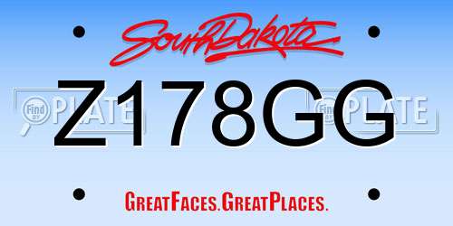 Z178GG South Dakota License Plate