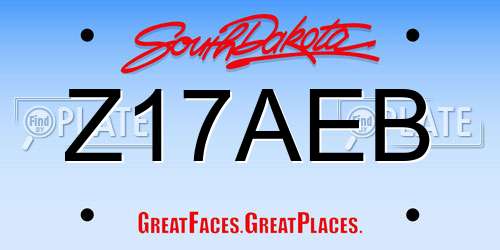 Z17AEB South Dakota License Plate