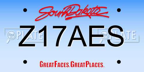 Z17AES South Dakota License Plate