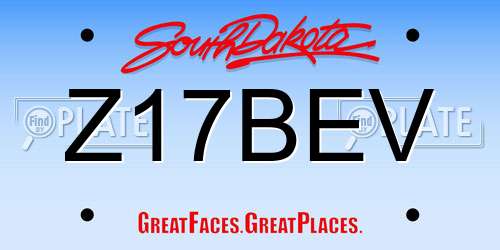 Z17BEV South Dakota License Plate
