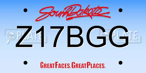 Z17BGG South Dakota License Plate