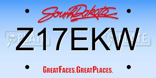 Z17EKW South Dakota License Plate