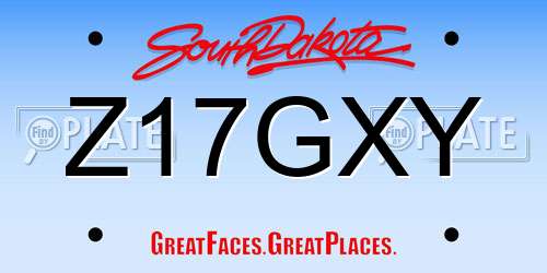 Z17GXY South Dakota License Plate