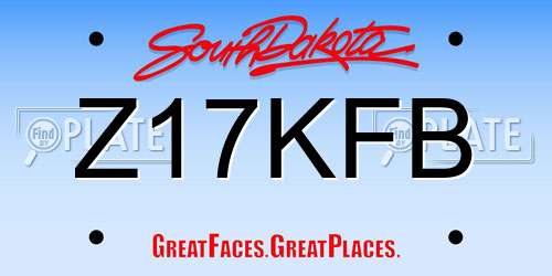 Z17KFB South Dakota License Plate