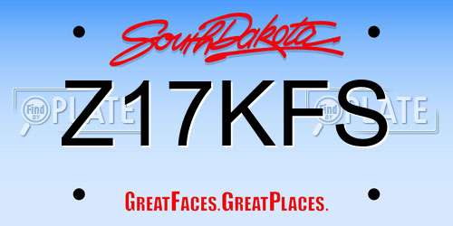 Z17KFS South Dakota License Plate