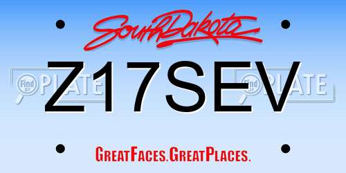 Z17SEV South Dakota License Plate