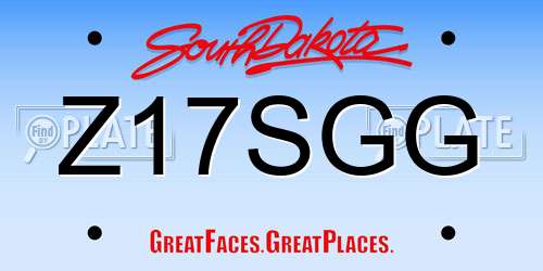 Z17SGG South Dakota License Plate