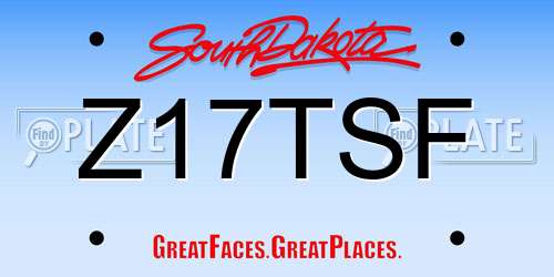 Z17TSF South Dakota License Plate