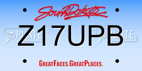 Z17UPB South Dakota License Plate
