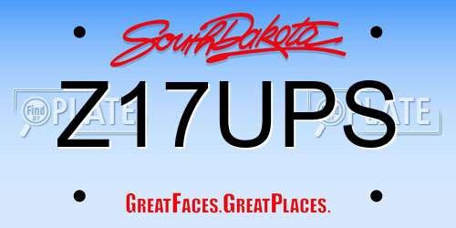 Z17UPS South Dakota License Plate