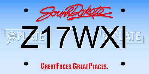 Z17WXI South Dakota License Plate