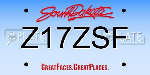 Z17ZSF South Dakota License Plate