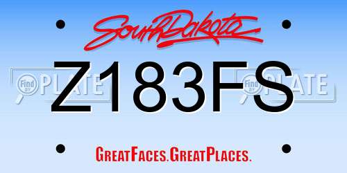 Z183FS South Dakota License Plate