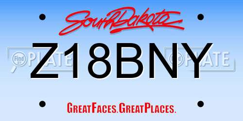 Z18BNY South Dakota License Plate