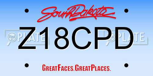 Z18CPD South Dakota License Plate