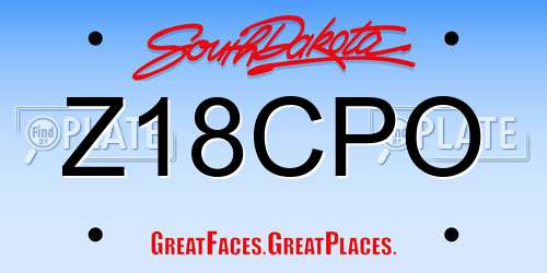 Z18CPO South Dakota License Plate