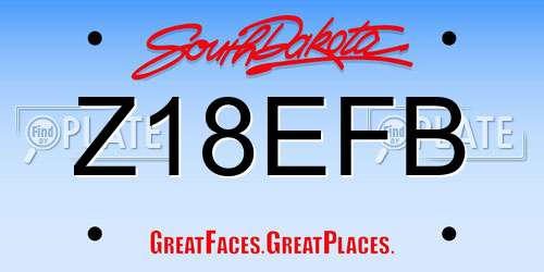 Z18EFB South Dakota License Plate