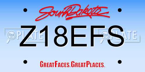 Z18EFS South Dakota License Plate
