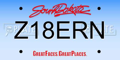 Z18ERN South Dakota License Plate