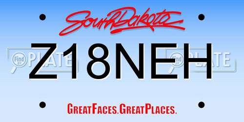 Z18NEH South Dakota License Plate