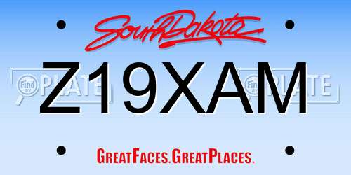 Z19XAM South Dakota License Plate