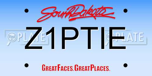Z1PTIE South Dakota License Plate