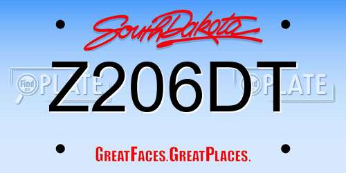 Z206DT South Dakota License Plate
