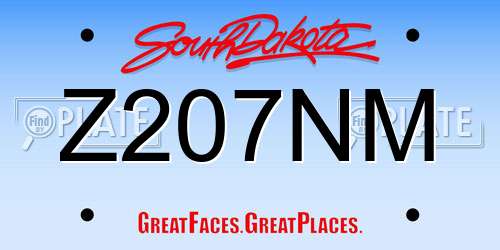 Z207NM South Dakota License Plate