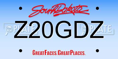 Z20GDZ South Dakota License Plate