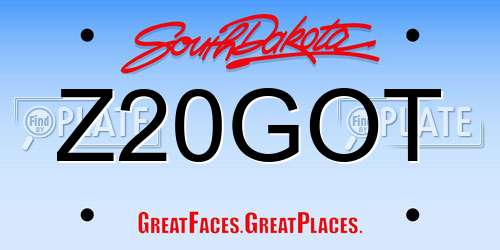 Z20GOT South Dakota License Plate