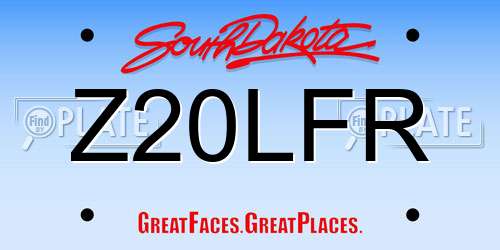 Z20LFR South Dakota License Plate