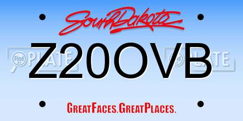 Z20OVB South Dakota License Plate