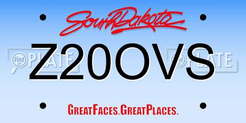 Z20OVS South Dakota License Plate