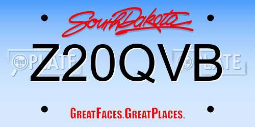 Z20QVB South Dakota License Plate