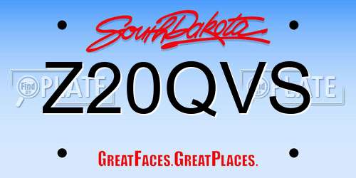 Z20QVS South Dakota License Plate