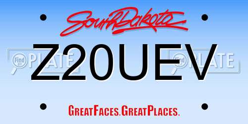 Z20UEV South Dakota License Plate
